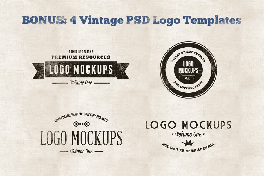 复古风格Logo样机模板v1 Vintage Logo Mockups Volume 1插图(4)