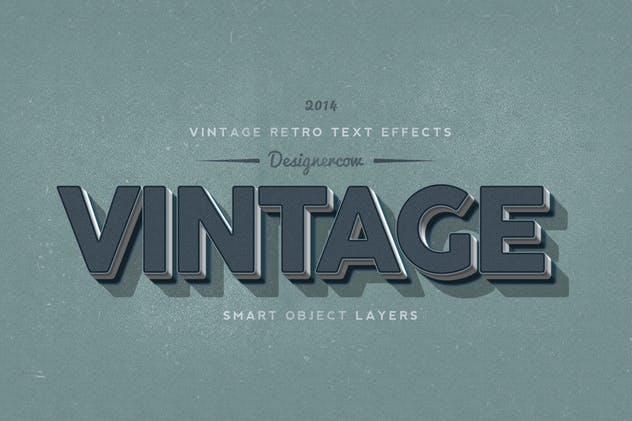 14个复古风格立体特效PS字体样式 14 Vintage Retro Text Effects插图6