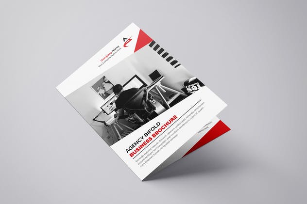 双折页商业公司品牌手册设计模板 Agency Bifold插图(1)