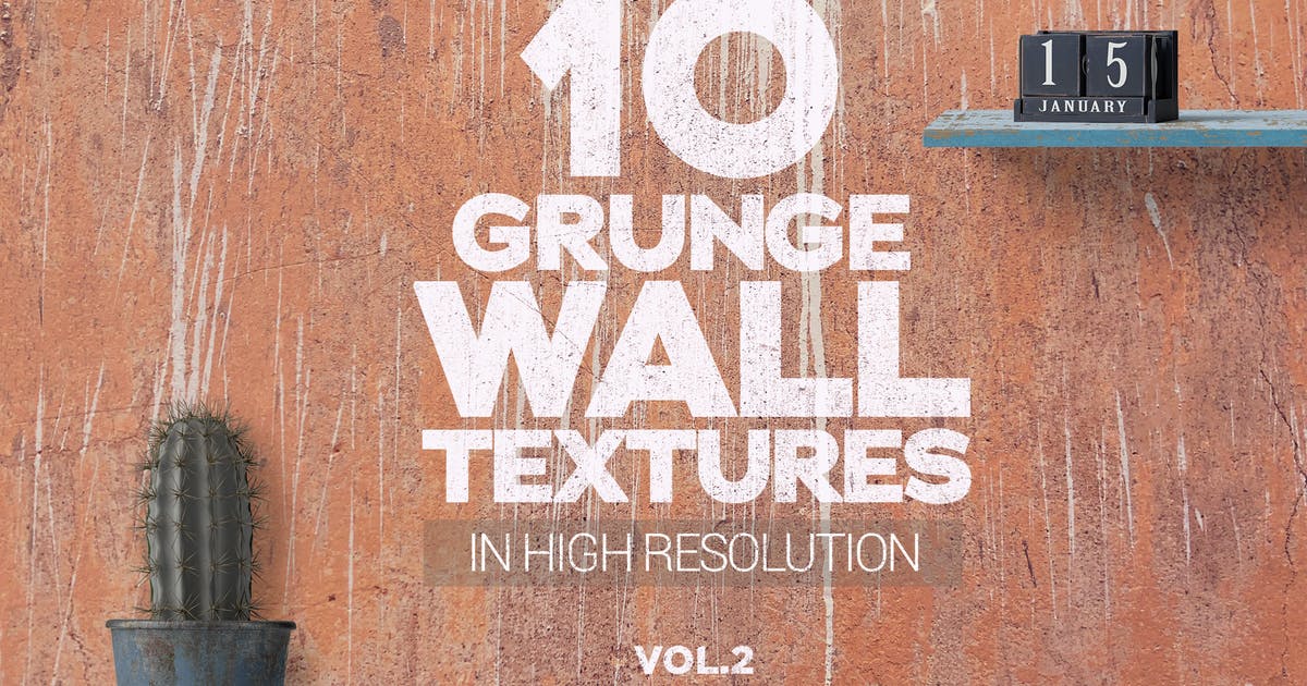 划痕破损墙体老墙背景纹理v2 Grunge Wall Textures x10 vol2插图