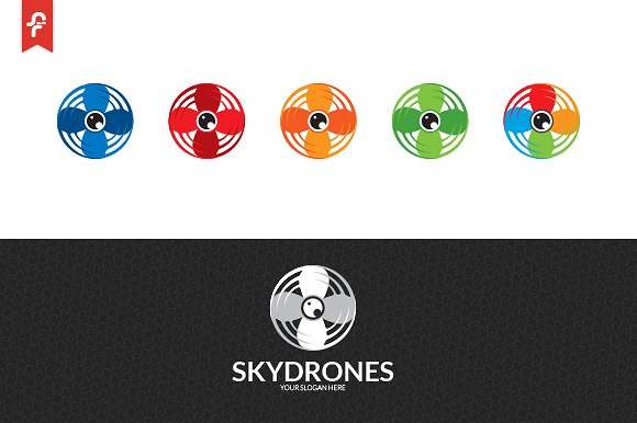 无人机图形Logo模板 Sky Drone Logo插图(3)