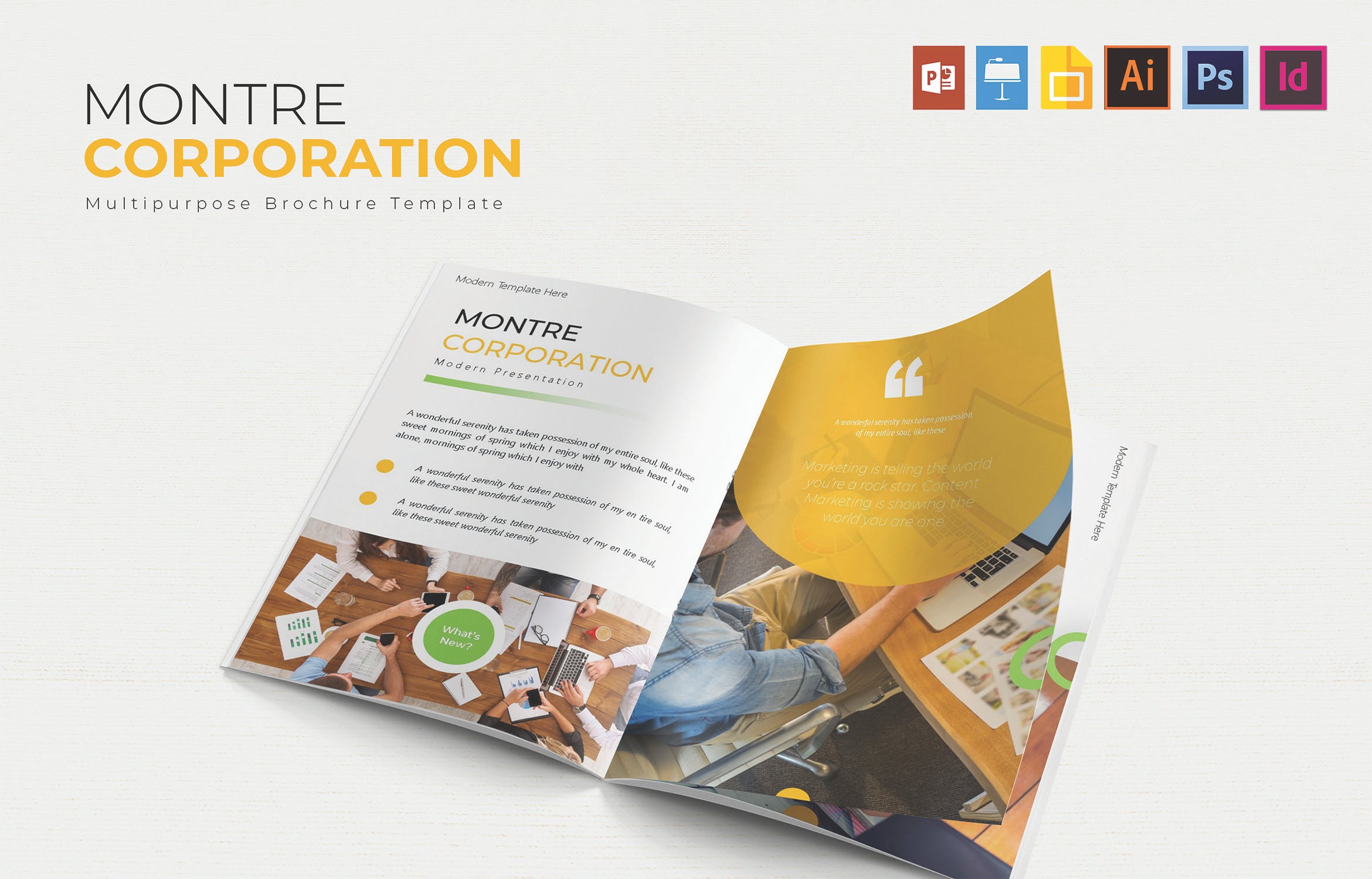 公司业务介绍宣传画册设计模板 Montre Corporation | Borchure  Template插图2