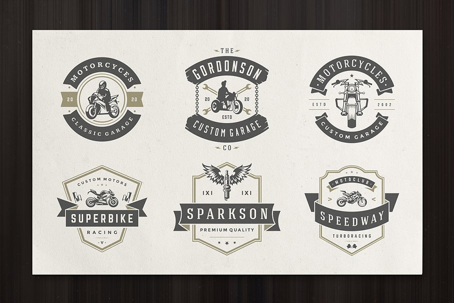 50款摩托车Logo标志和徽章模板 50 Motorcycles Logos and Badges插图(9)