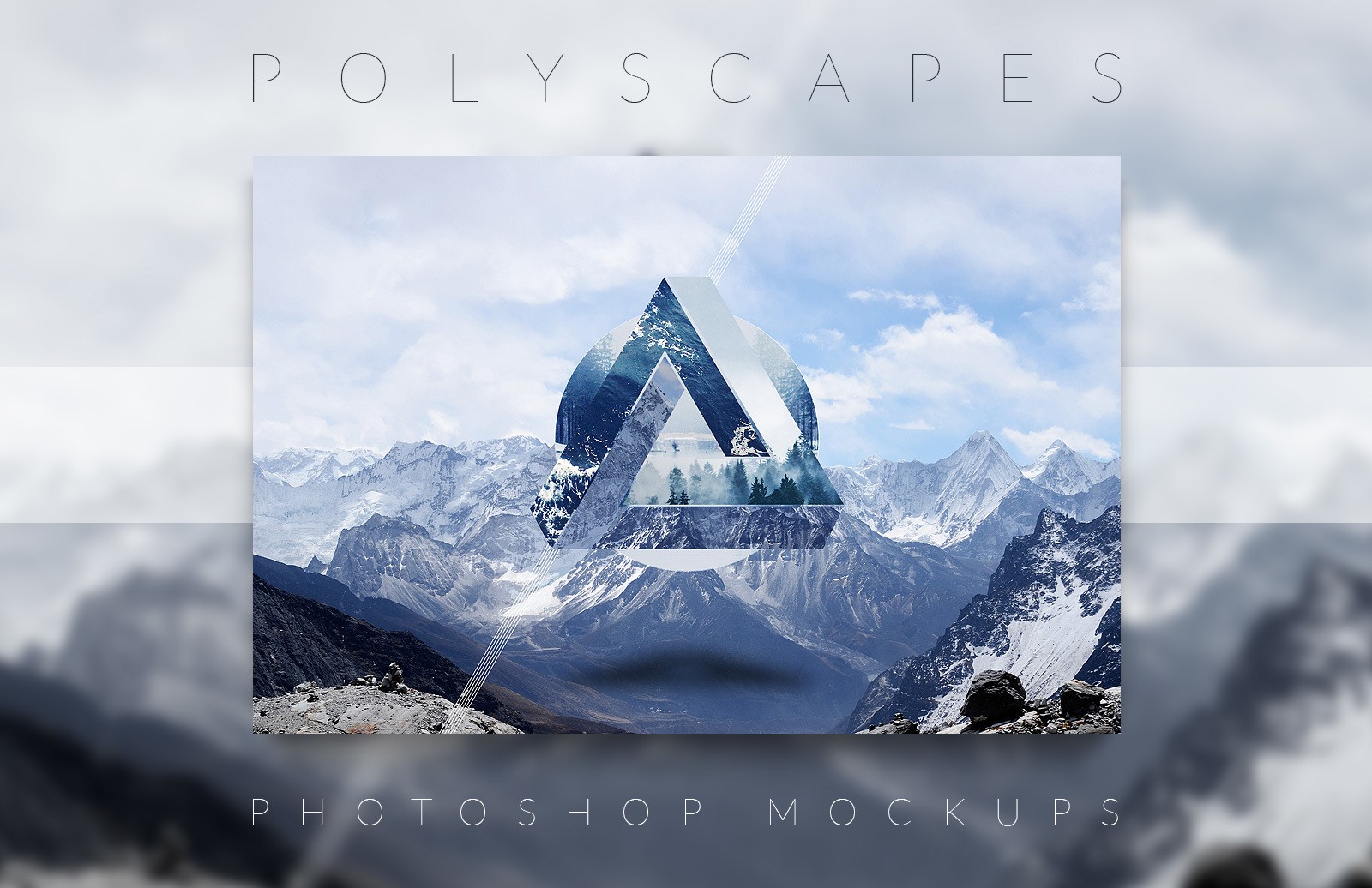 超梦幻大片视觉照片样机模板 Polyscape Generator Photoshop Mockups插图