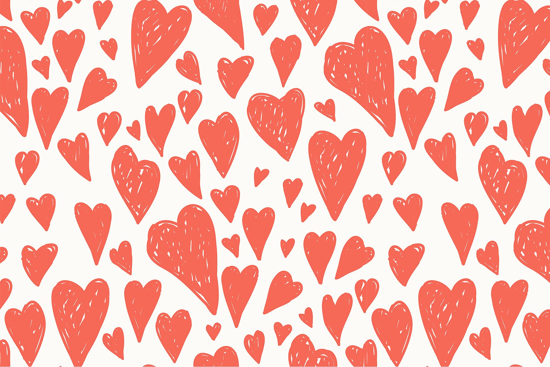 心形无缝纹理集 Hearts Seamless Patterns Set插图7