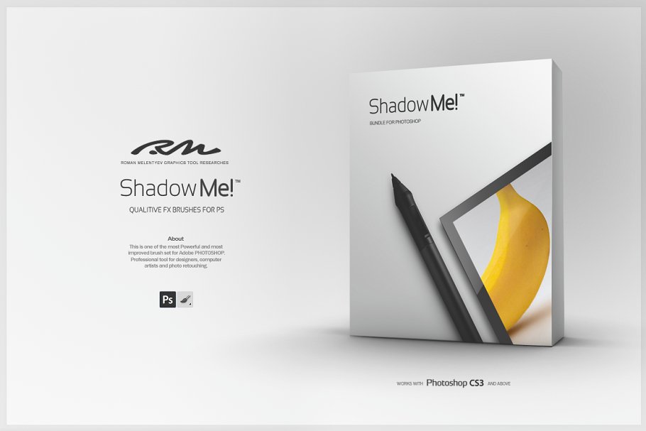 RM出品预渲染阴影PS笔刷套装 RM Shadow Me!插图