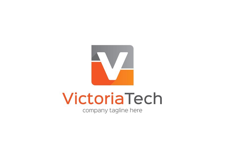 创意字母Logo模板系列之字母V Victoria Tech Letter V Logo插图