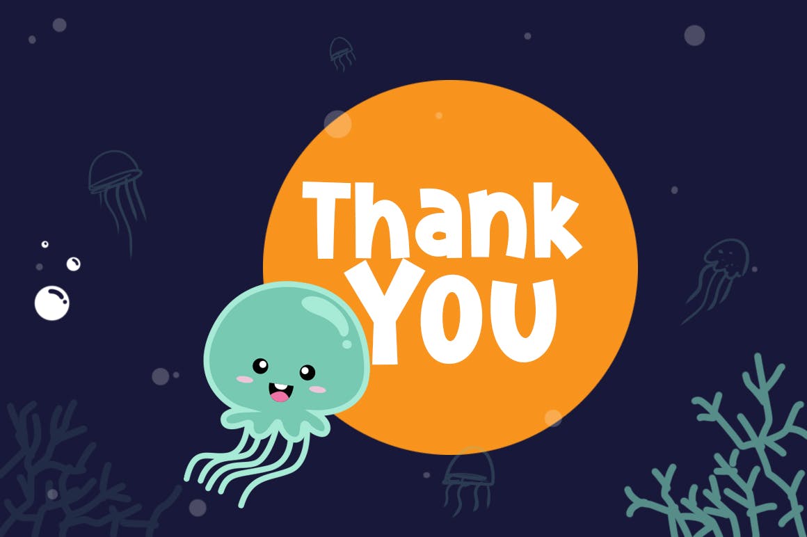 可爱水母体英文装饰无衬线字体下载 Cute Jellyfish插图6