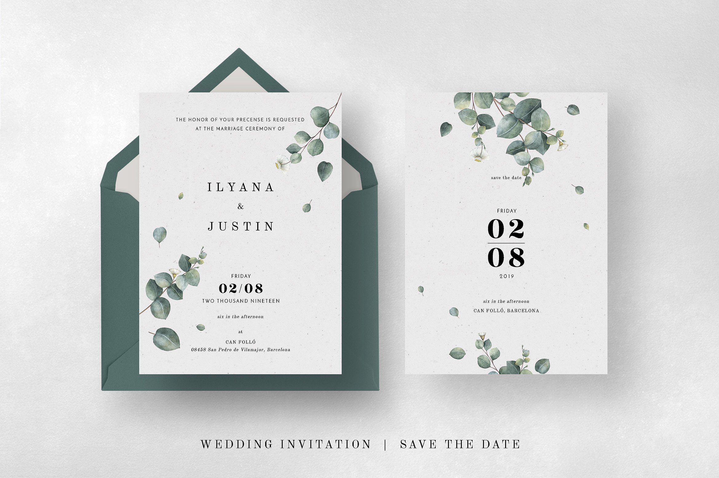 桉树树叶装饰婚礼设计套件 Eucalyptus Foliage Wedding Suite插图(4)
