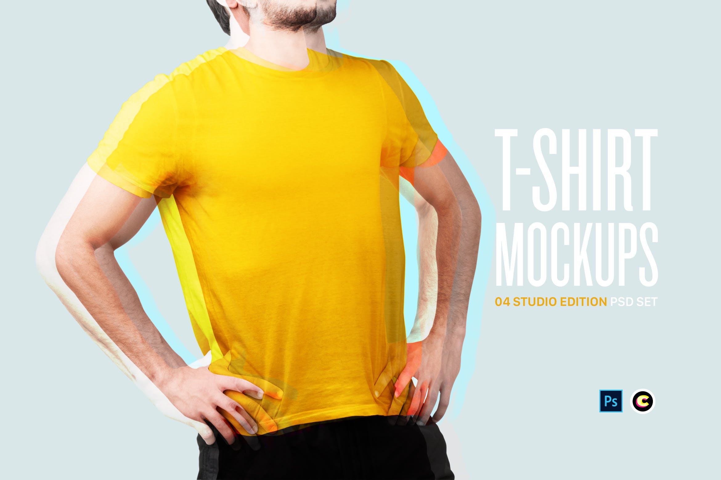 4K分辨率男士T恤版式印花设计样机模板 T-Shirt Mockup插图