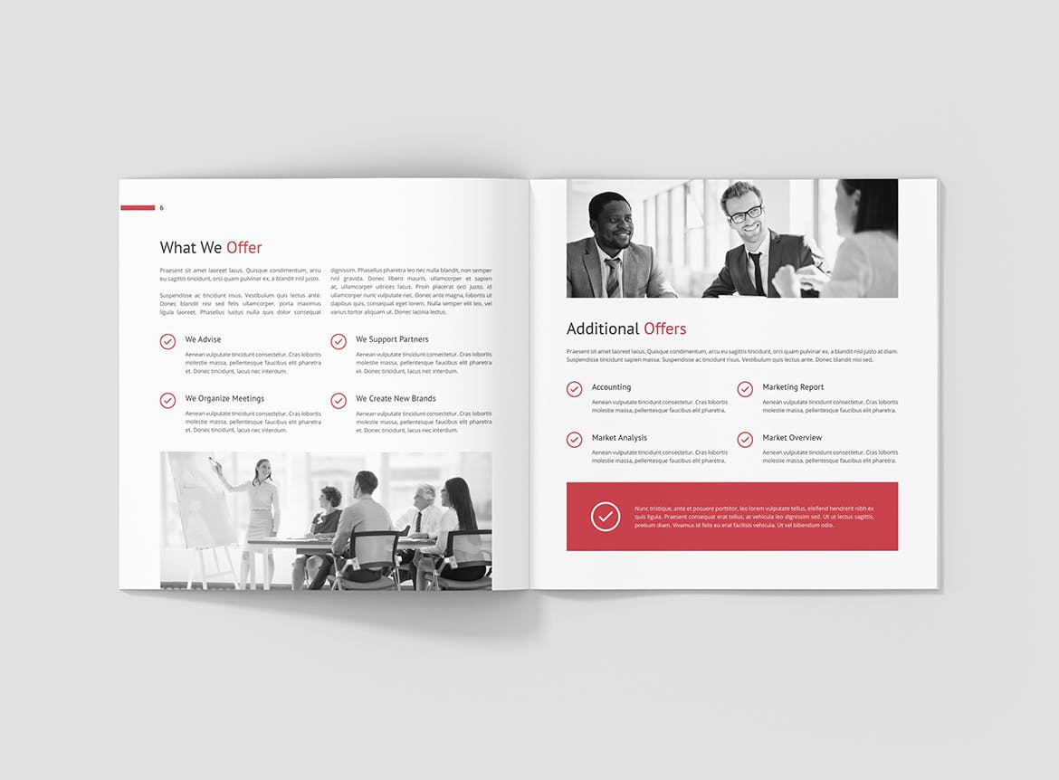方形企业宣传画册/年度报告设计模板 Business Marketing – Company Profile Square插图(4)
