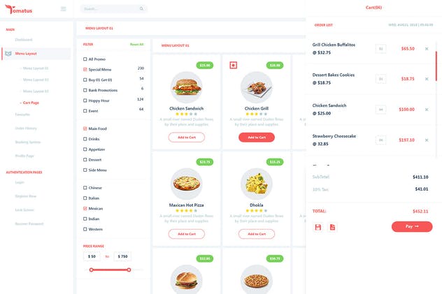 餐厅用户界面订餐系统UI套件 Tomatus-Restaurant User Website & Dashboard UI Kit插图6