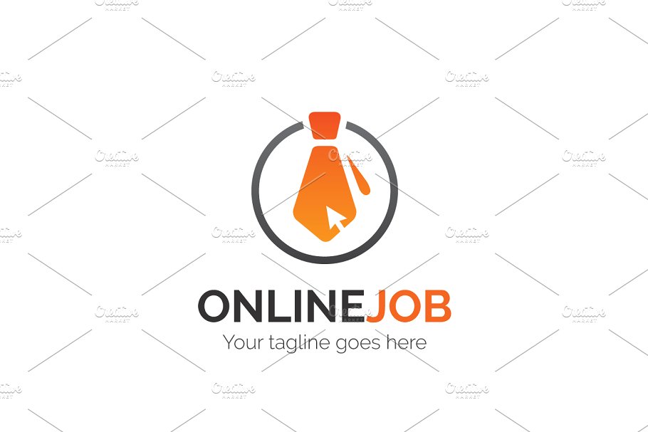 线上职场招聘网站Logo模板 Online Job Logo插图