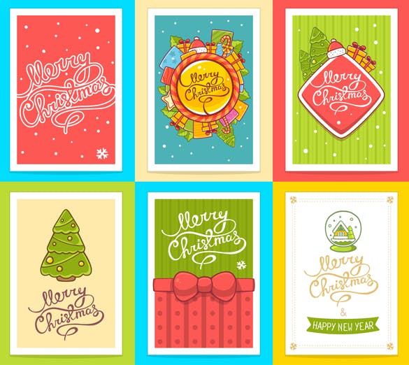圣诞节主题贺卡设计模板合集 Big collection of christmas cards插图(1)