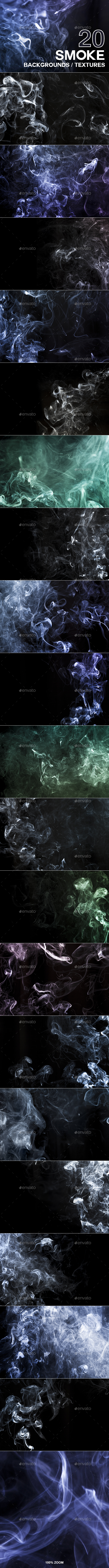逼真烟雾萦绕背景纹理 20 Smoke Backgrounds / Textures插图