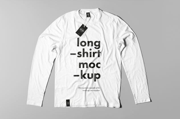 长袖T恤样机模板 Long Shirt Mock-up插图(1)