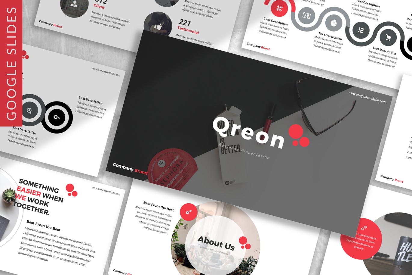 企业公司介绍谷歌幻灯片设计模板[PPTX] Qreon – Business Google Slides Template插图