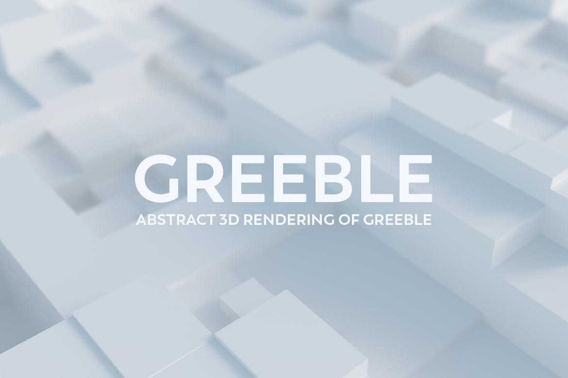 抽象三维绘制几何图形高清背景图片素材 Abstract 3D Rendering Of Greeble插图