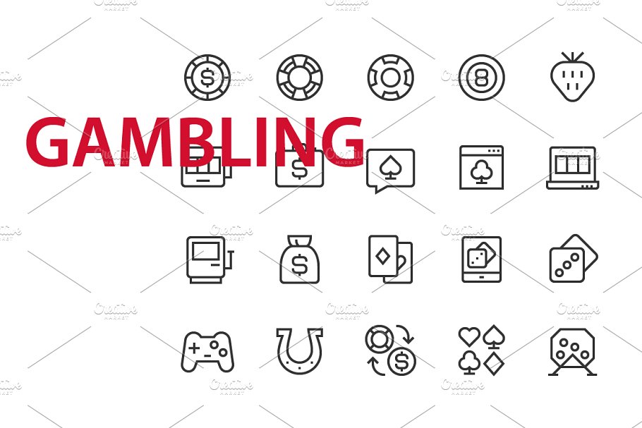 20枚游戏游戏机主题图标 20 Gambling UI icons插图