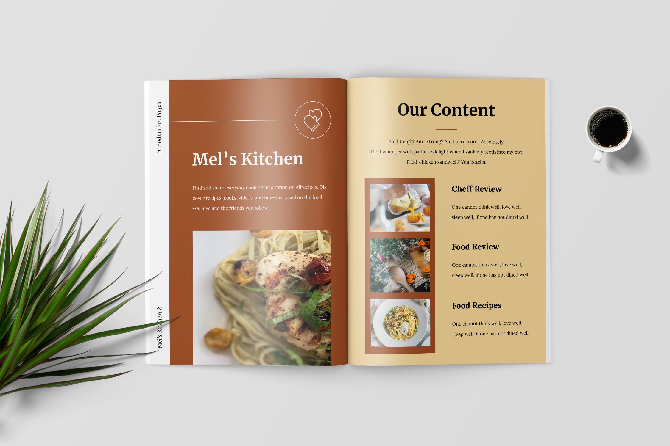 食谱美食主题杂志排版设计制作模板 Recipe Magazine Template插图(2)