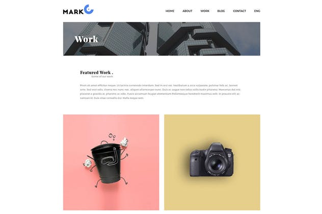创意设计作品展示设计师网站设计PSD模板 MarkO插图(5)