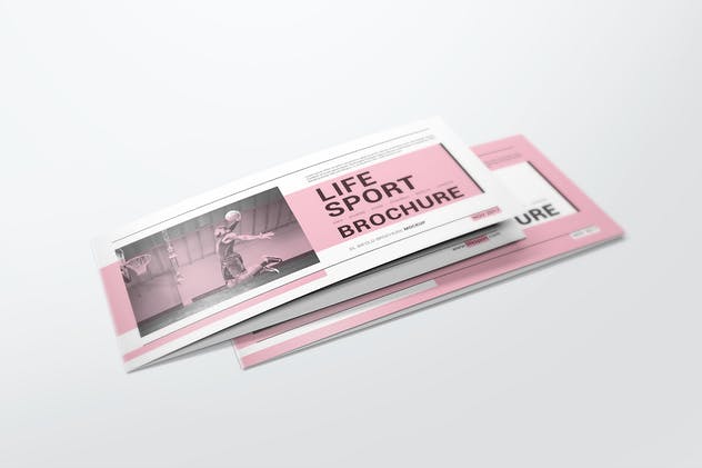 双折页DL宣传册样机模板 DL Bifold Brochure Mockups插图1