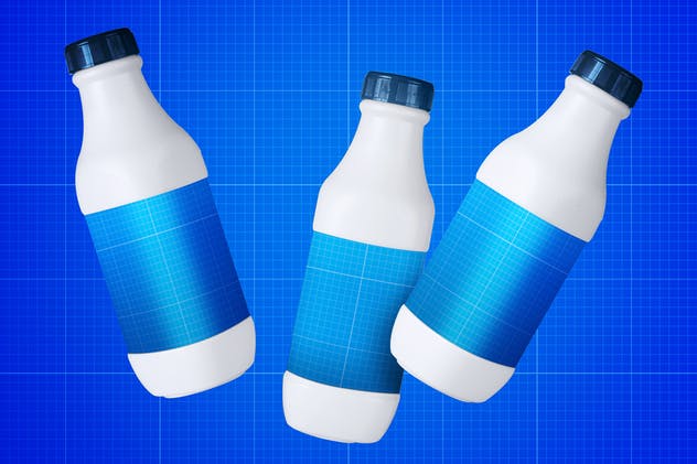 白色乳制品塑料瓶样机 Milk Bottle V.1插图(8)