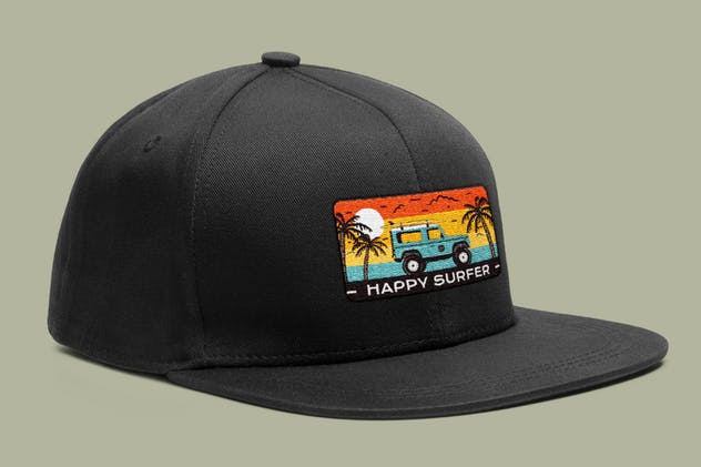 旅行冲浪俱乐部徽标/复古旅行品牌Logo设计模板 Happy Surfer Badge / Vintage Travel Logo插图3