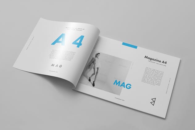 平铺A4规格杂志样机2 Horizontal A4 Magazine Mock up 2插图(7)