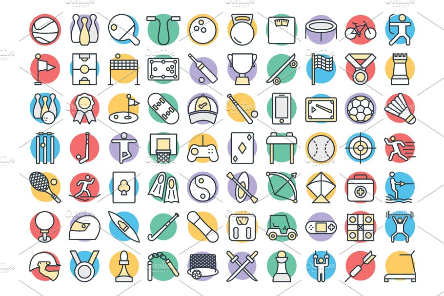 125+运动主题矢量图标 125+ Sports Vector Icons插图(1)