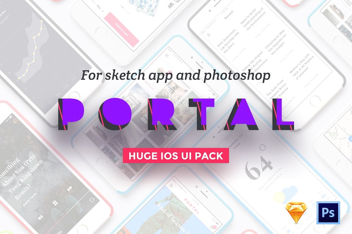 200+iOS 界面 UI 套件素材包 PORTAL UI PACK [SKETCH&PSD]插图