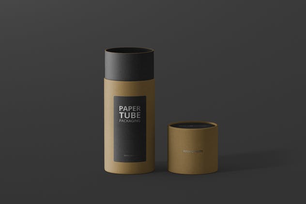 茶叶/咖啡高纸筒包装设计样机模板 Paper Tube Packaging Mockup – Slim Short插图(8)