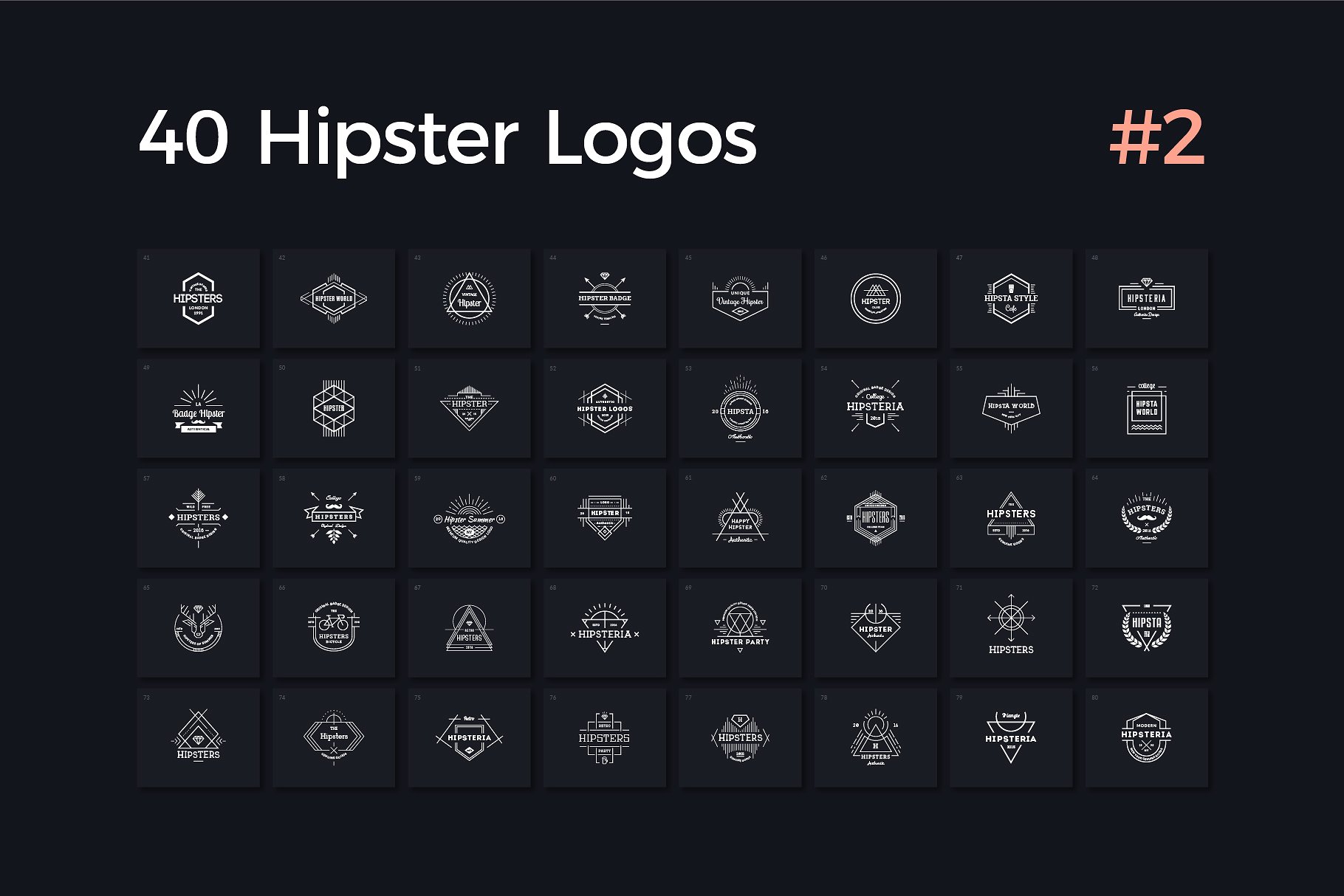 40款复古潮人Logo模板V.2 40 Hipster Logos Vol. 2插图