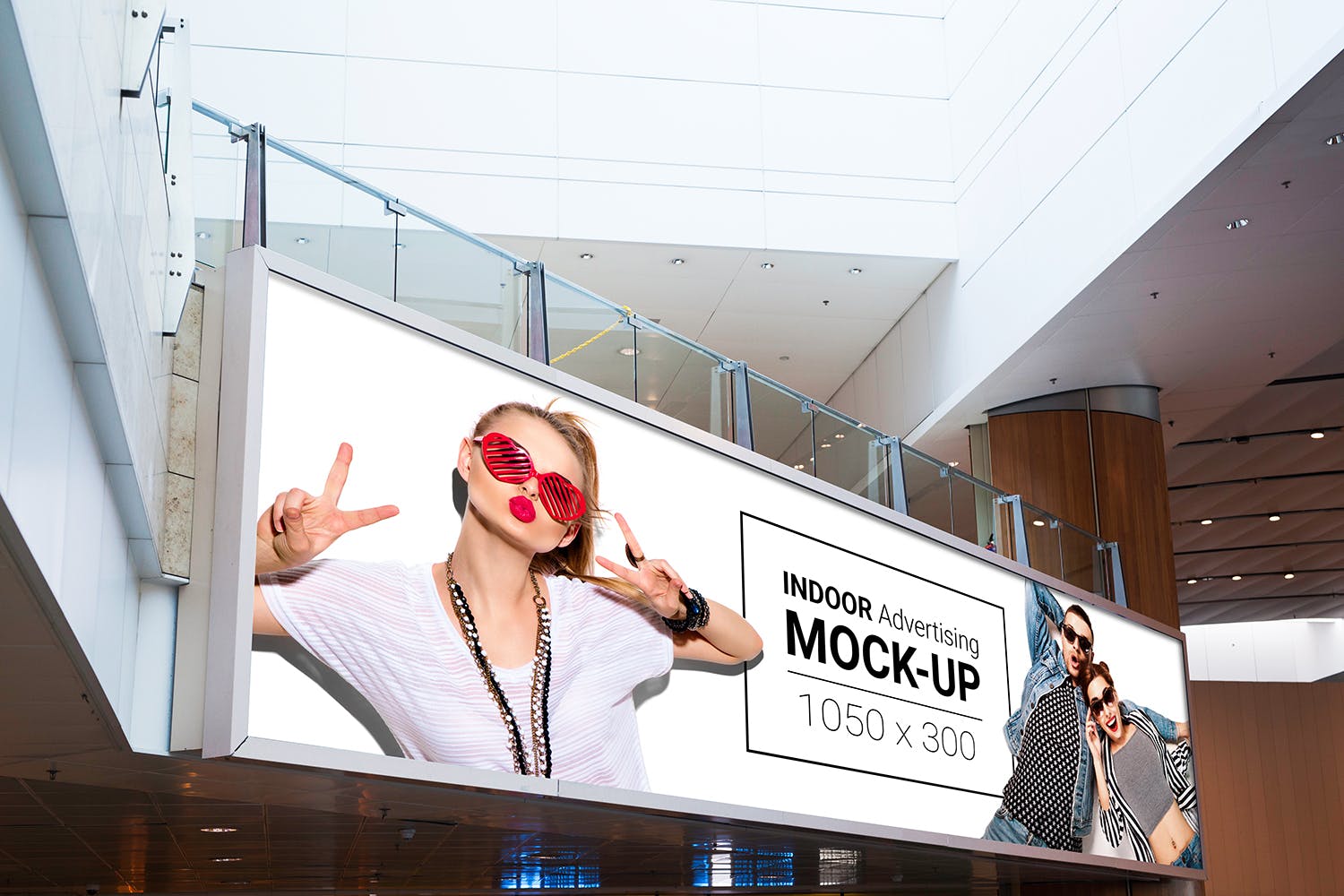 室内广告牌图片效果图样机模板 Indoor Advertising Mock-Up插图7