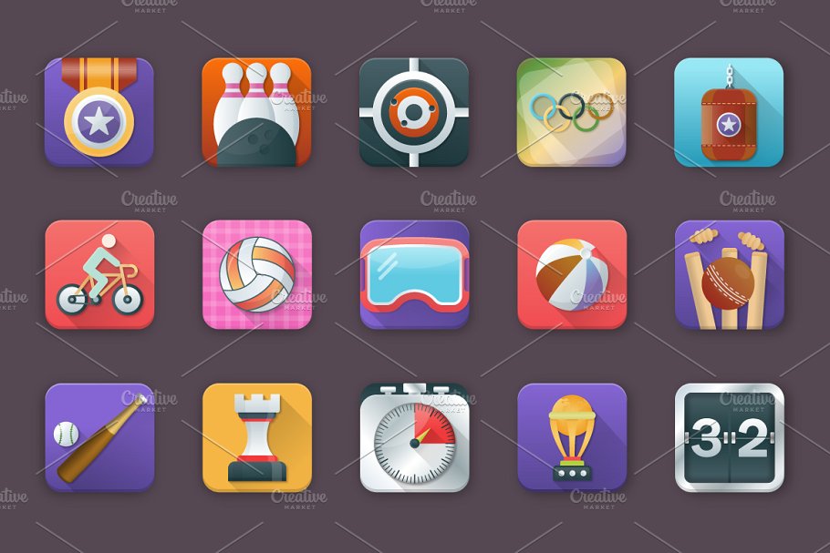 75个体育运动应用图标 75 Sports App Icons插图2