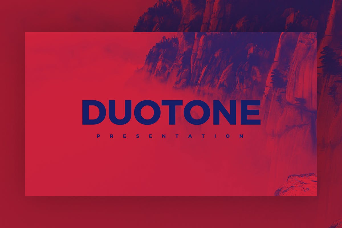 双色调设计风格别具一格的PPT幻灯片设计模板 Duotone – Powerpoint Template插图