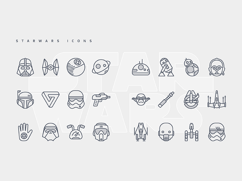 星球大战主题概念图标 Star Wars Vector Icons插图