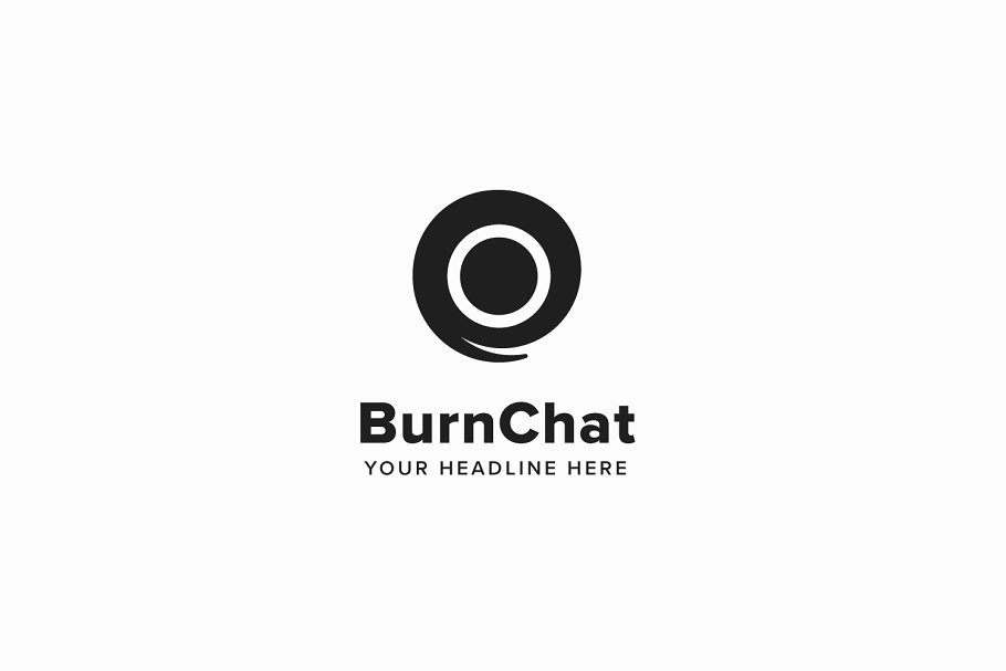 社交主题Logo模板 Burn Chat Logo Template插图1