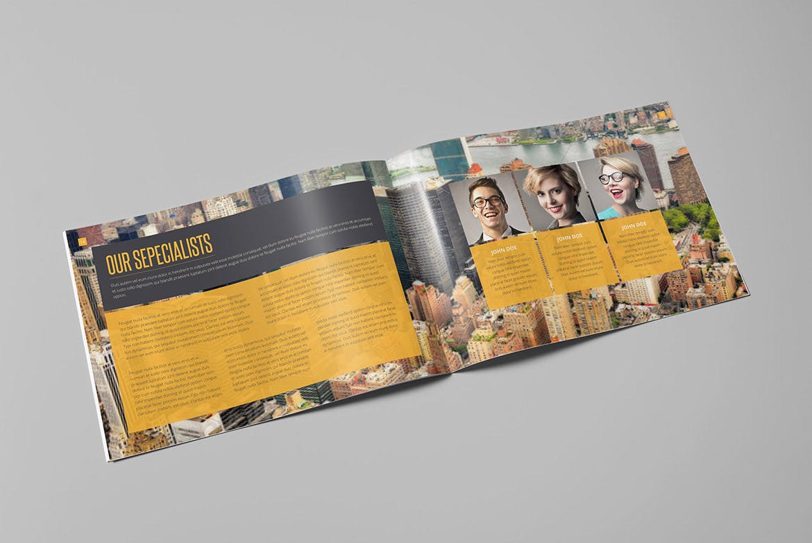 多用途公司彩页画册版式设计模板 Multipurpose Business Landscape Brochure插图(7)