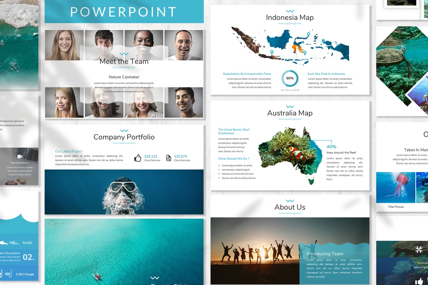 海岛海洋旅游代理公司介绍PPT幻灯片模板 Mare – Ocean Powerpoint Template插图