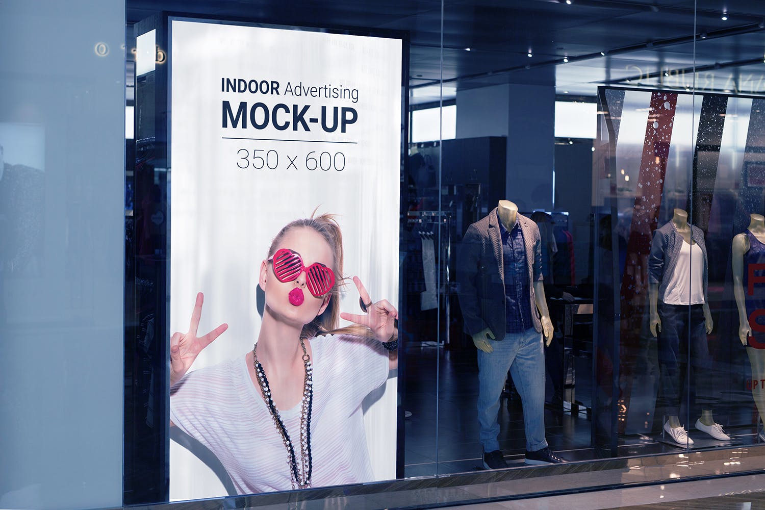 室内广告牌图片效果图样机模板 Indoor Advertising Mock-Up插图9