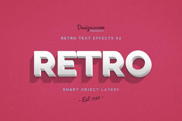 10款复古文本标题3D立体效果PS图层样式 Retro Text Effects V01插图6