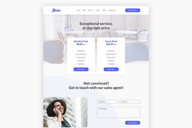 在线服务套餐价格表单UI模板 Stoksi Pricing Page插图(1)