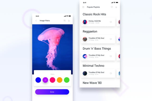 音乐、照片和媒体APP应用UI套件 Brake UI Kit 2.0 – Music, Photo & Media插图(4)