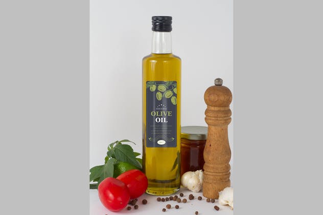 食用橄榄油瓶样机展示模板 Olive oil Bottle Mock Up插图(3)