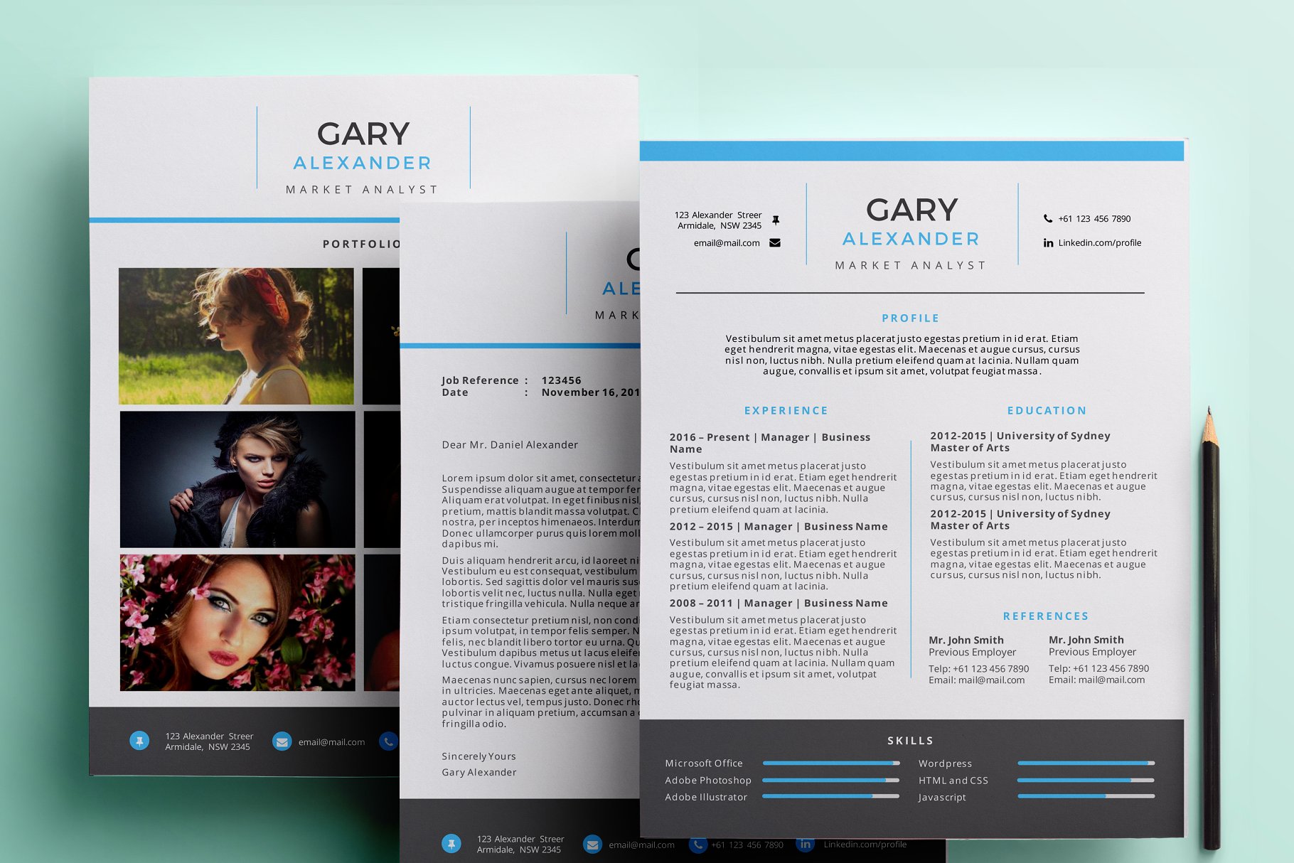 创意设计职业简历模板 Creative PowerPoint resume pack插图