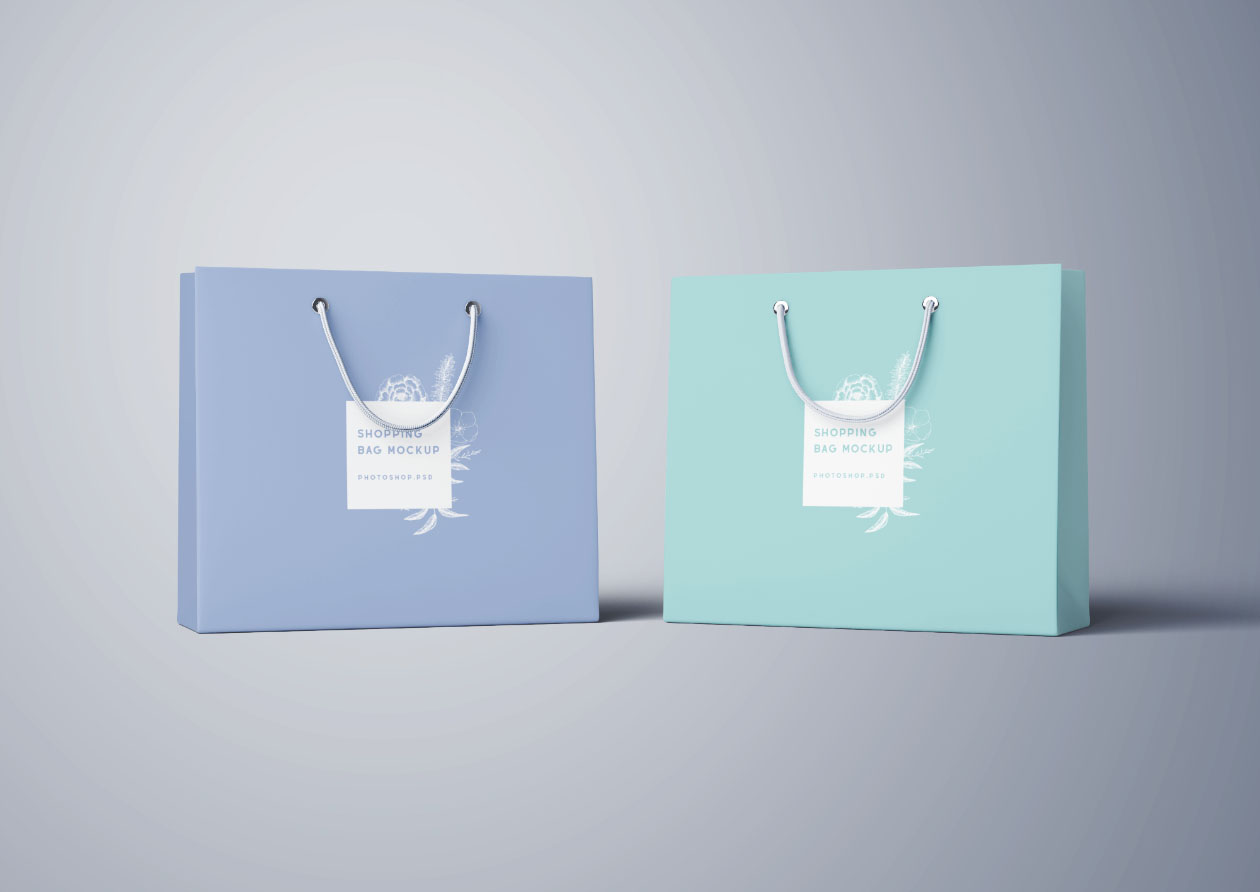 购物袋定制设计外观设计PSD样机模板 Shopping Bag Mockup – PSD插图(2)