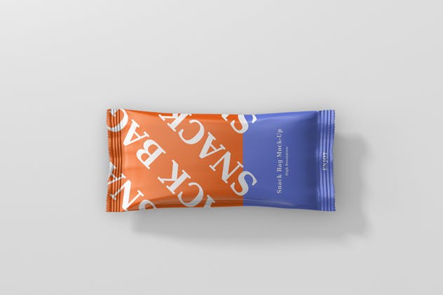 小尺寸糖果零食袋包装样机 Snack Foil Bag Mockup – Slim Size插图(4)