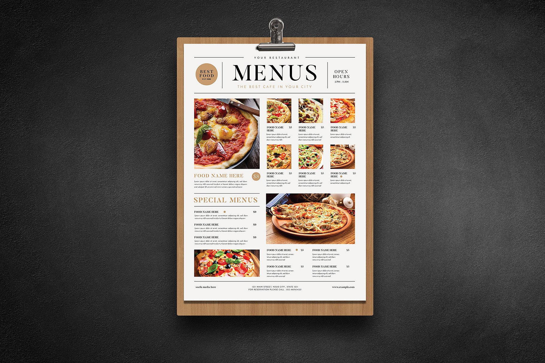 简约风西餐馆菜谱菜单模板设计素材 Simple Food Menu插图(3)