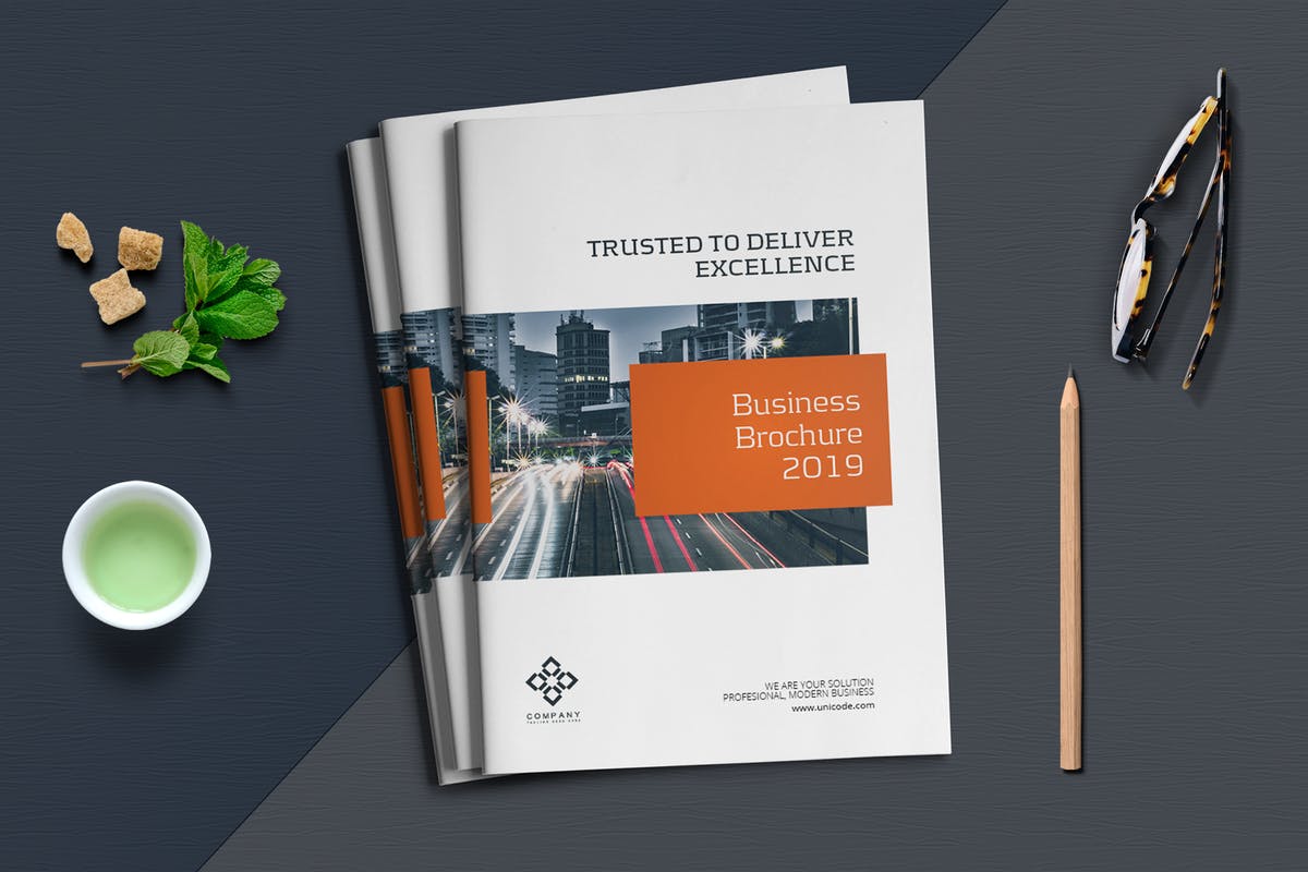 12页简单易用企业画册设计INDD设计模板 Business Brochure Template插图